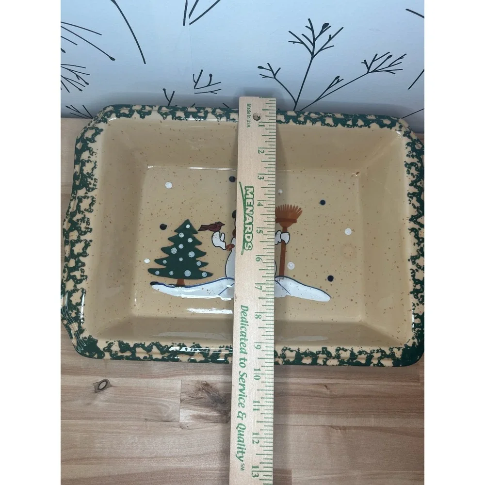 LTD Commodities Country Snowman Stoneware Baker Rectangular Casserole Dish 13x9